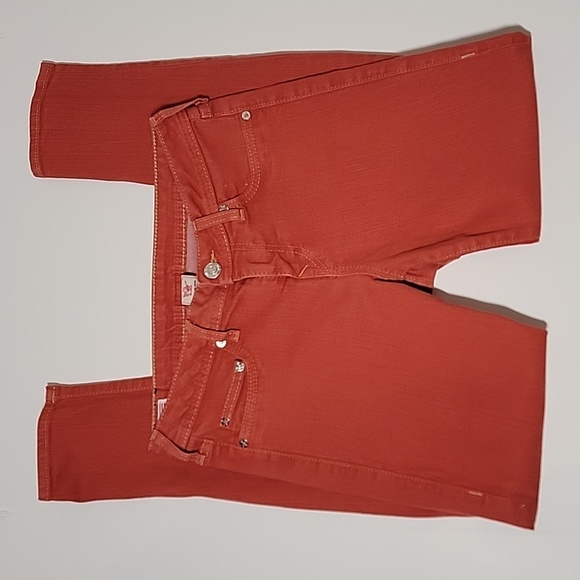 True Religion Halle Mid-Rise Super Skinny Jeans Ankle Tomato Red 29 - Picture 4 of 15